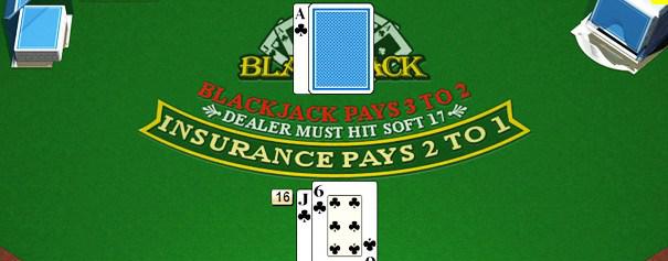 Green blackjack table detailing insurance payout